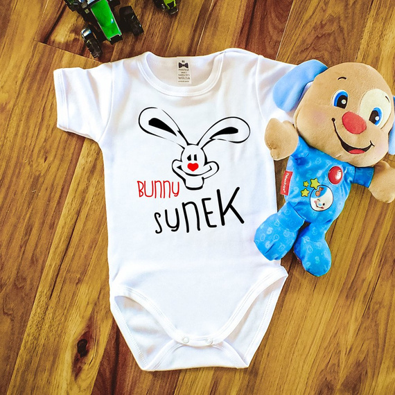 "BUNNY SYNEK"  body krótki rękaw Moocha biały
