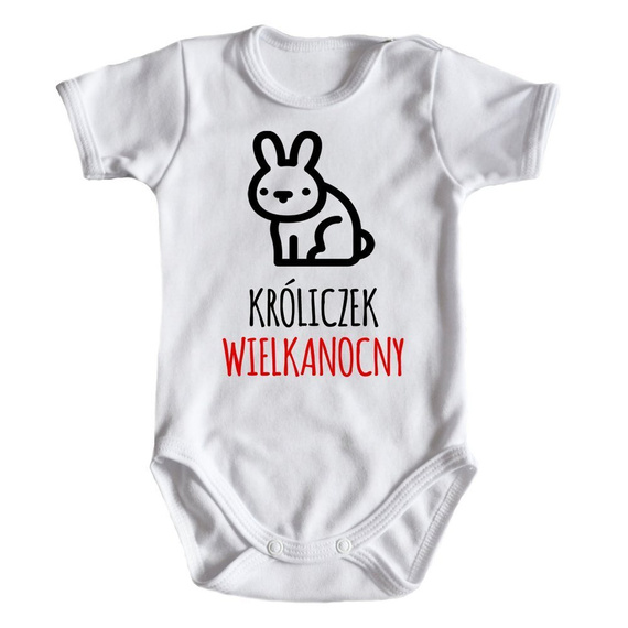 Body krótki rękaw "Króliczek Wielkanocny" Moocha białe