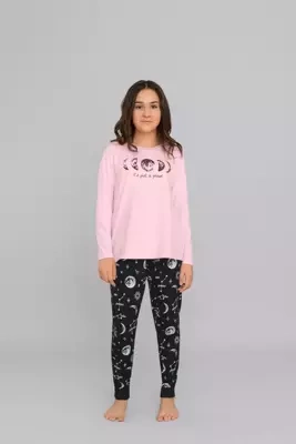 Piżama dla dziewczynki Umbra Italian Fashion- łososiowy/druk