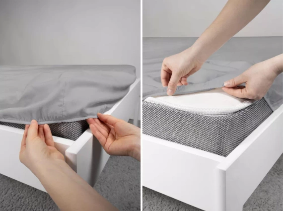 Prześcieradło z mikrofibry Poly Detexpol szary