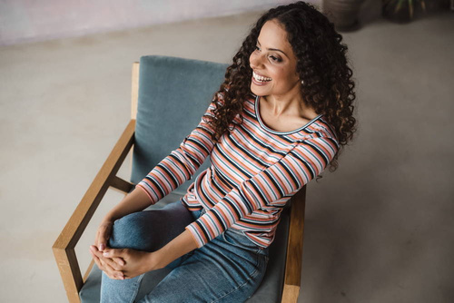 Bluzka do karmienia i ciążowa Milk Shirt Milk&Love w prążek granat 