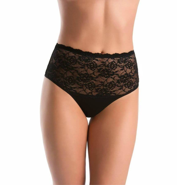 Wielopak figi z koronką Violetta Teyli - czarny/biały/beżowy