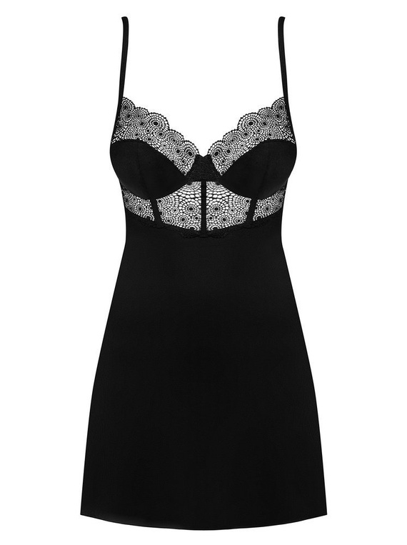 Komplet Sharlotte Chemise Obsessive czarny