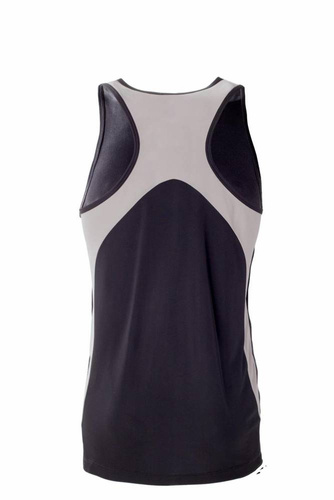 Sportowy bezrękawnik męski 86288 Tanktop Gymboy James Bradley czarny-szary