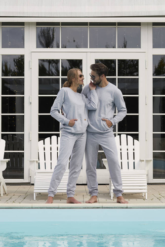 Komplet Damski dł. rękaw, dł. spodnie Fox Italian Fashion czarny - melanż