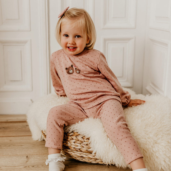Legginsy bawełniane Hearts & Bears  Eevi - różowy