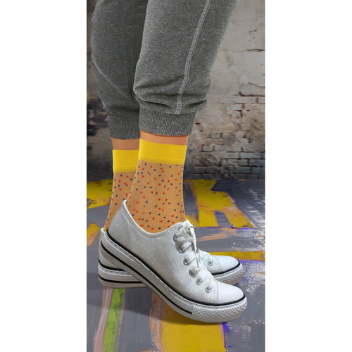 Skarpetki damskie nylonowe Sesto Senso beżowy 