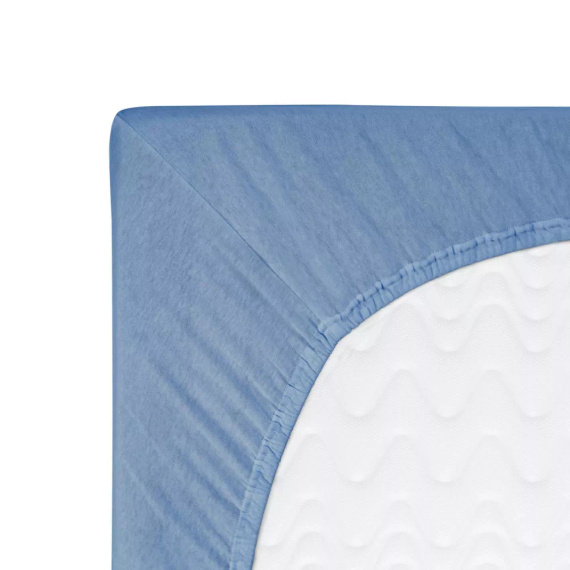 Constance prześcieradło jersey z gumką KARO - niebieski 009