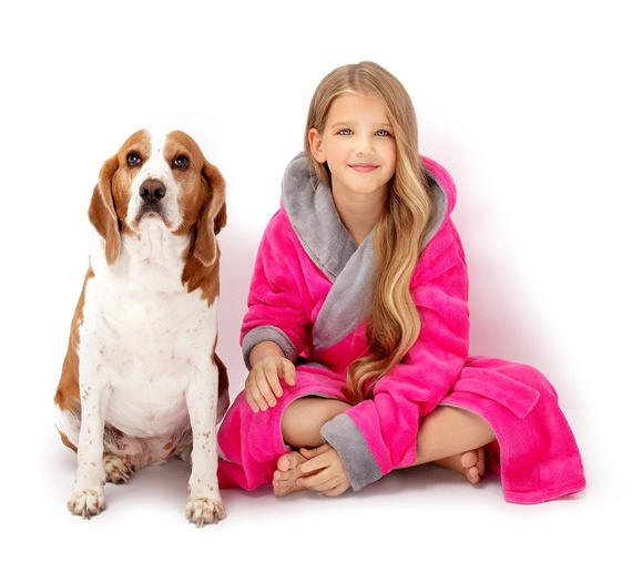 Szlafrok dziecięcy Kids Delfino - fuksja