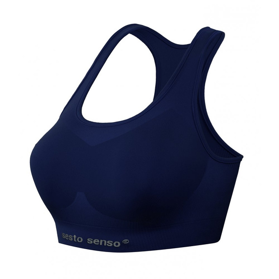 Biustonosz sportowy top CL14 Sesto Senzo granatowy