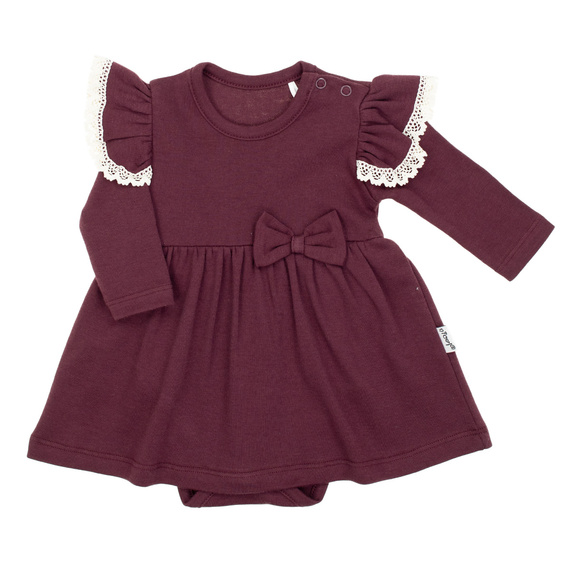 Sukienko-body Nicol Alisa 217160 – bawełna, burgund, dł. rękaw