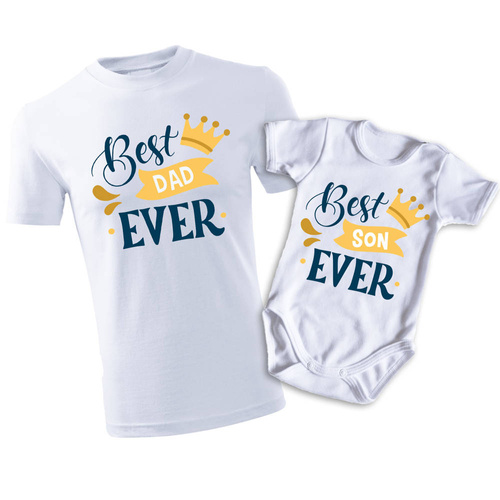 Komplet dla taty i syna "BEST DAD + BEST SON" koszulka + body Moocha