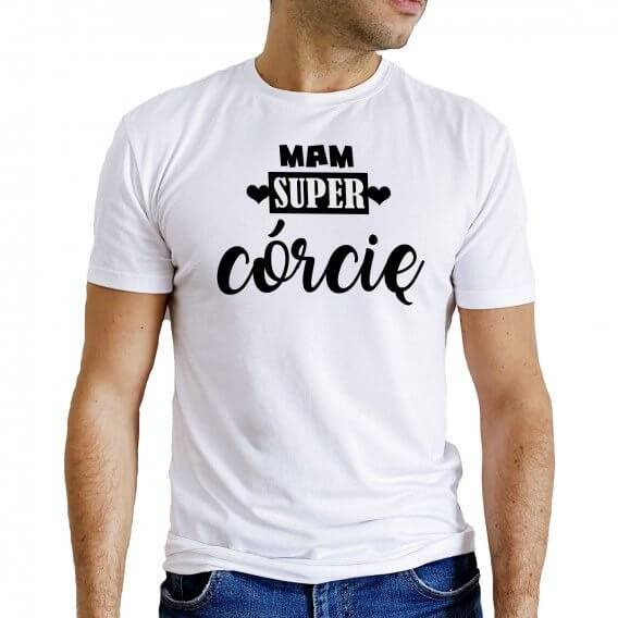 Koszulka dla taty "Mam Super Córcię" Moocha czarny