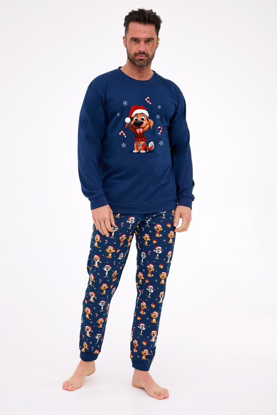 Cornette Dog 115/294 – męska piżama świąteczna z nadrukiem 