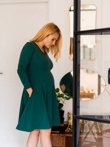 Sukienka do karmienia Mama Milk&Love butelkowa zieleń