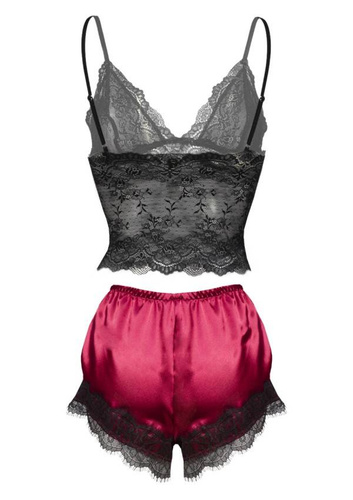 Piżama Damska Satynowa Estera DKaren - bordo