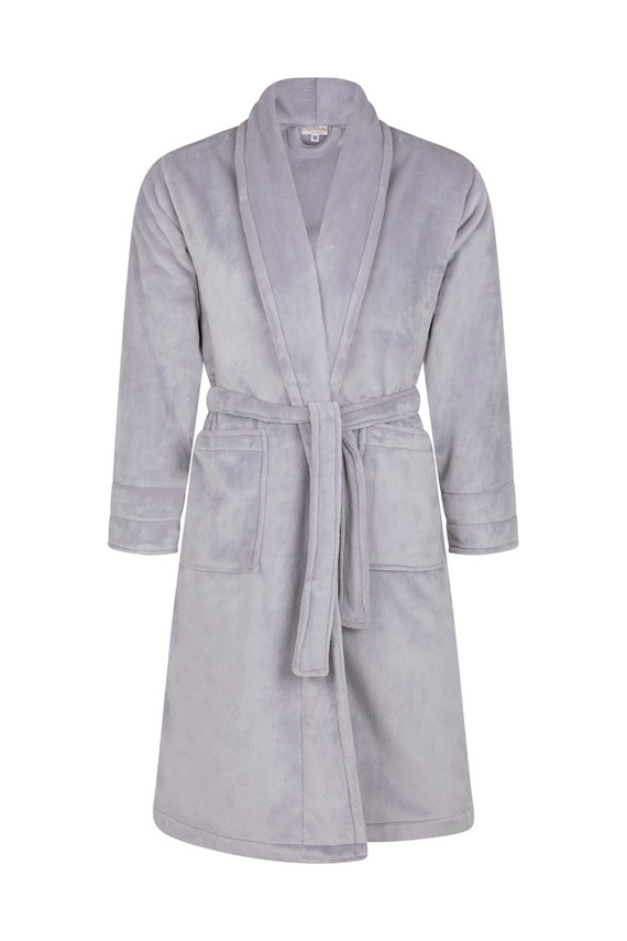 Szlafrok damski polarowy Elen ByShelly - jasny szary