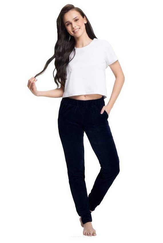 Spodnie dresowe Damskie 310 Welur Luna -szary