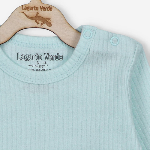 Bluzka z dzianiny prążkowej Lagarto Verde - niebieski