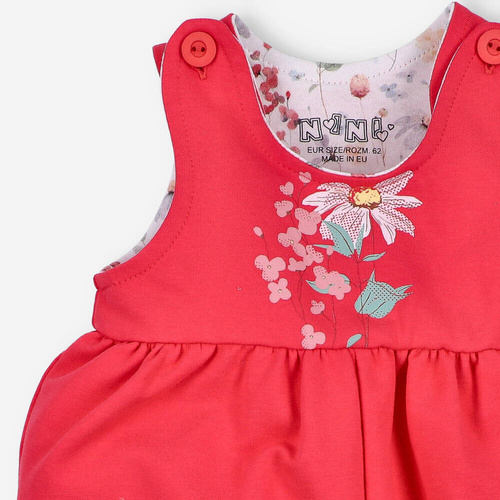 Spodnie ogrodniczki z bawełny organicznej Łąka Nini różowy