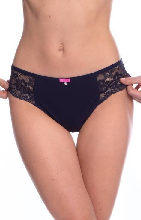 Figi Damskie L-1553 BI A'2 Lama - granatowy-liście