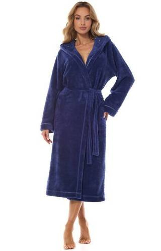 Długi Szlafrok Damski 2412 Night L&L - navy