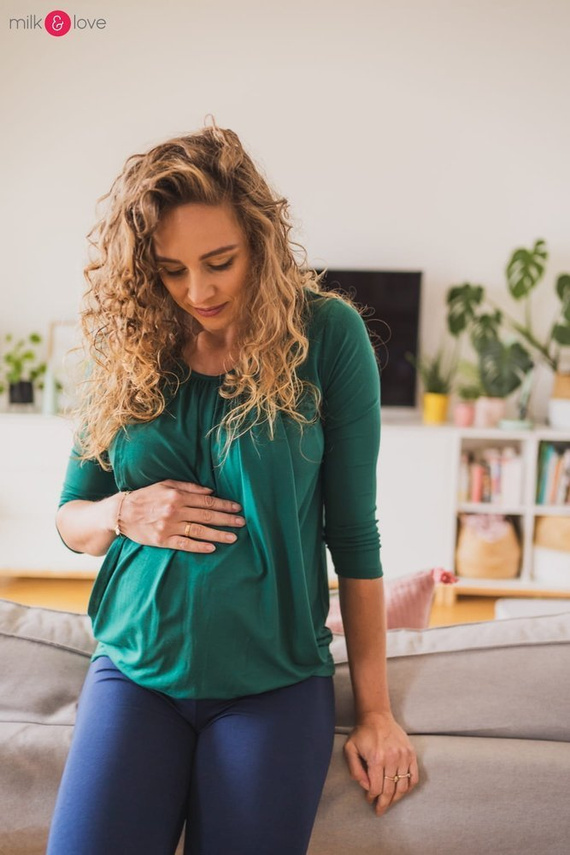 Bluzka ciążowa i do karmienia z rękawem 7/8 Kangaroo Milk&Love rose brown