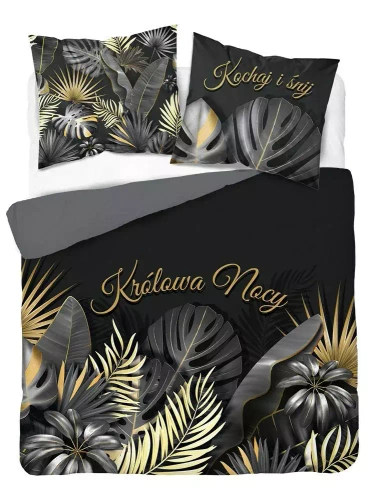 Pościel bawełniana 4423 A Holland 35 Królowa nocy Detexpol grafitowy 