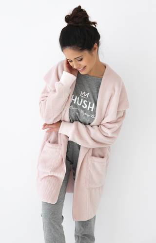 Kardigan Szlafrok Ruth Sensis - różowy pudrowy