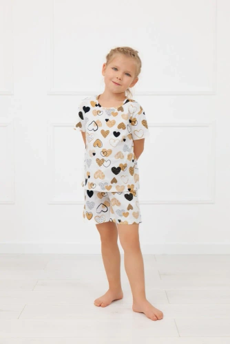 Piżama dziewczęca Ariela Italian Fashion – bawełna, T-shirt, szorty