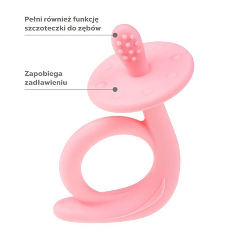 Gryzak silikonowy ALA0115 Ślimak Akuku pink