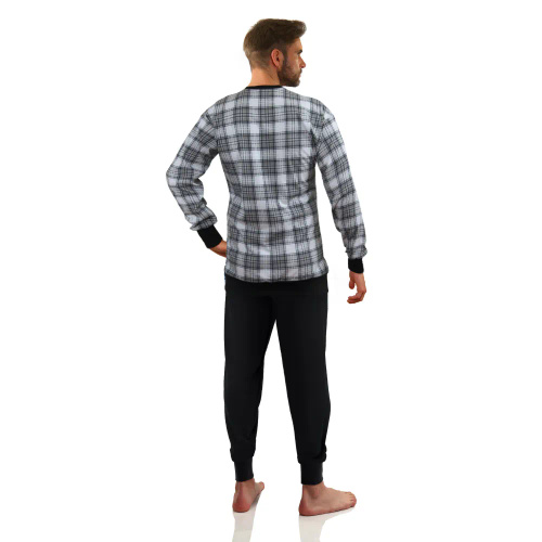 Bawełniana piżama męska 2576/43 Sesto Senso - grafitowy  