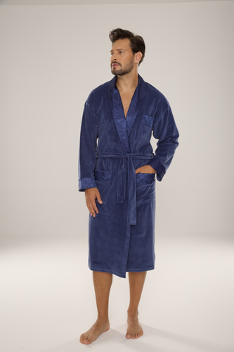 De Lafense Noble 868 – szlafrok męski welurowy elegancki, praktyczny, wygodny, jeans