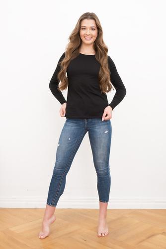 Bluzka damska długi rękaw Ibiza Italian Fashion - czarny