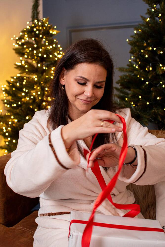 Krótki Szlafrok damski 717 Serena Forex - ecru