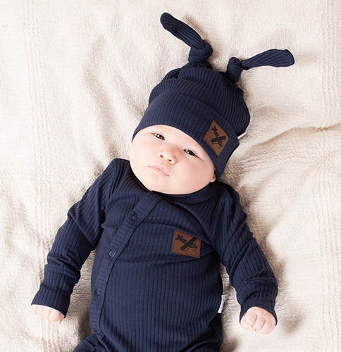 Nicol Willy czapeczka niemowlęca bawełniana granatowa 219055 – modny design