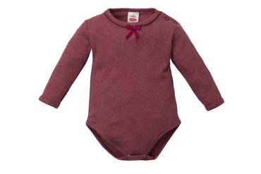 Body z długim rękawem "ROSES B" Makoma bordowy