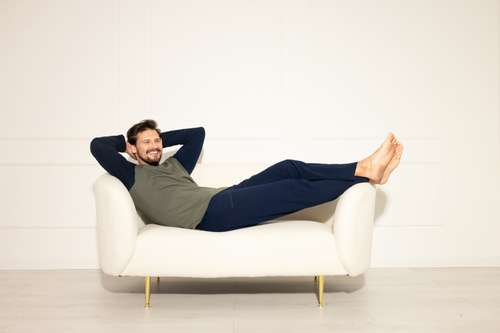 Piżama męska Aleksander Italian Fashion oliwkowy – bawełniana, z kieszeniami