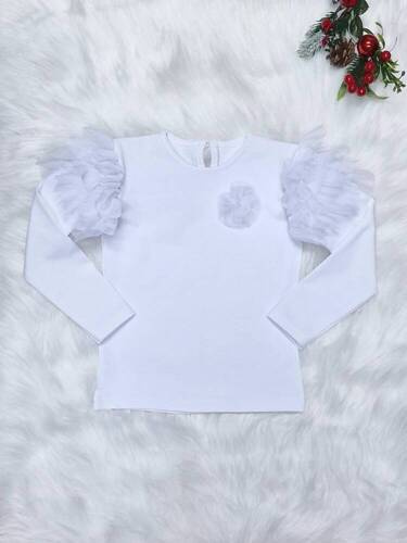 Bluzka dziecięca długi rękaw Carmen Bambarillo biały