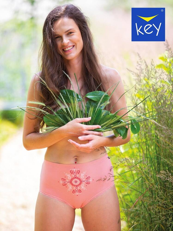 Figi damskie LPF 218   2-pak Key koralowy beżowy