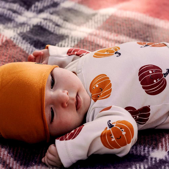 Eevi Body kopertowe Halloween – ecru, dynie, bawełna