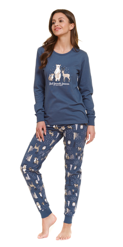 PM.4340 "Animals" Piżama Damska Doctor Nap - deep blue