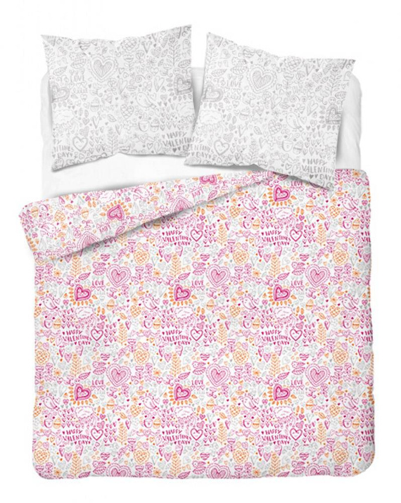 Pościel bawełniana 2385 A Holland Love Happy Valentines Day Detexpol różowy
