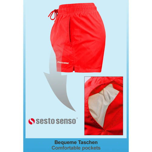 Szorty kąpielowe SZ2404 Sesto Senso czerwony 