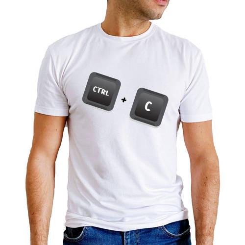 Koszulka męska "CTRL+C" Moocha biały