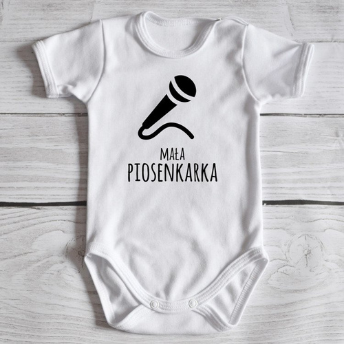 Body krótki rękaw "Mała Piosenkarka" Moocha czarny-biały