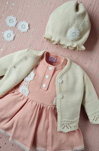 Czapeczka ażurowa CZ4Beż Marija - beżowy