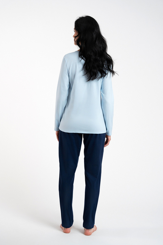 Piżama Damska długi rękaw, spodnie Arietta Italian Fashion - niebieski