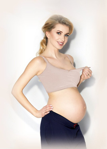 Biustonosz ciążowy i do karmienia Easy bra - pudrowy różowy