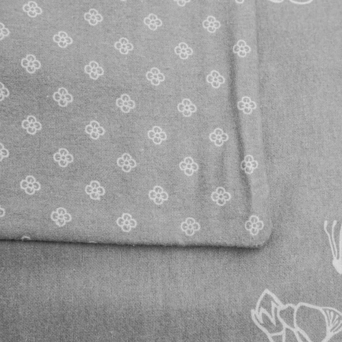 Pościel flanelowa kwiaty 31503/2 Darymex szary